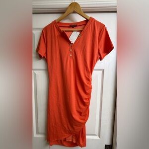 Vibrant Orange Short Sleeve Women's Top